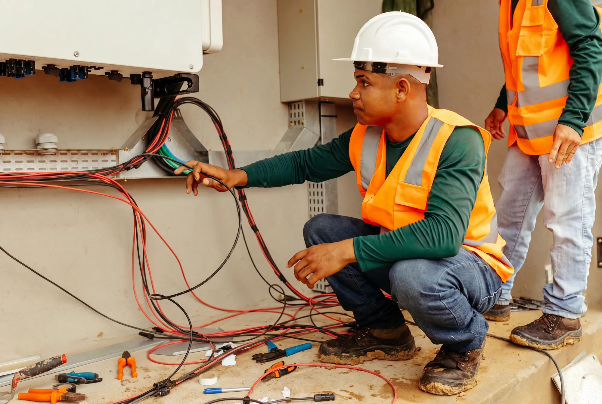 Electrician at work